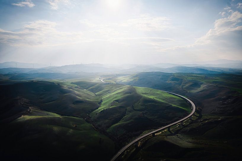Italian Landscape with Meandering Road by Sven en Roman