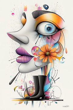 kunstachtige en grappige whimsical karikatuur van Gelissen Artworks