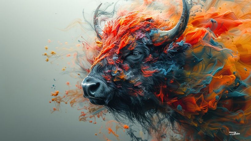 alcohol ink - bison by Gelissen Artworks