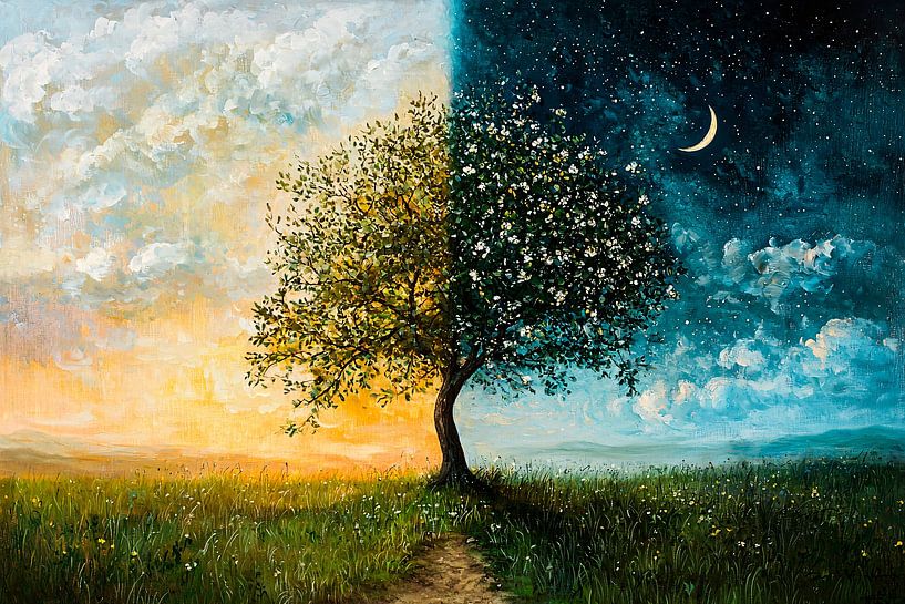 Baum zwischen Tag und Nacht von Imperial Art House