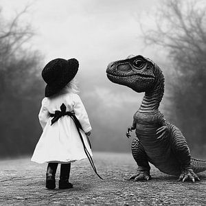 Der ungewöhnliche Ausstieg | Mädchen und Baby-T-Rex