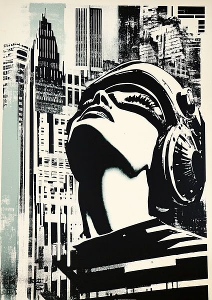 Futuristic Portrait View of a Woman by Steinfox Art