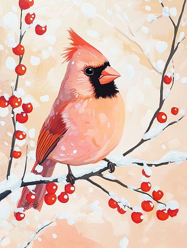 Cardinal rouge sur Art Merveilleux