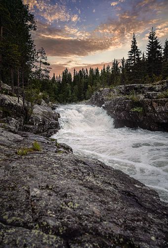Paysage naturel suédois - La cascade de Sognstupet à Idre