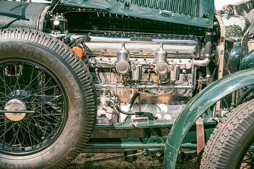 Bentley motor details op een vintage Bentley auto