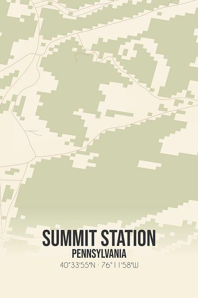 Carte ancienne de Summit Station (Pennsylvanie), USA. par Affiches de lieux