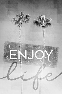 Idyllic palm trees in monochrome | enjoy life by Melanie Viola