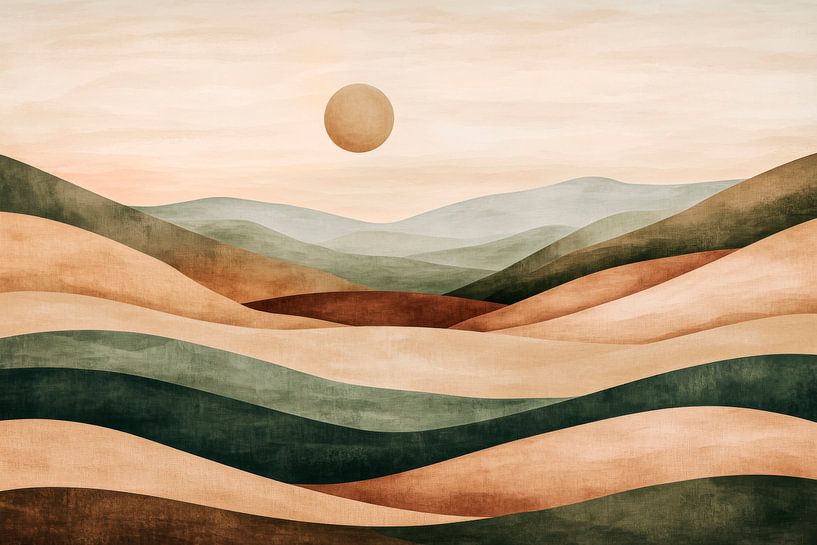 Paysage de collines douces par Poster Art Shop