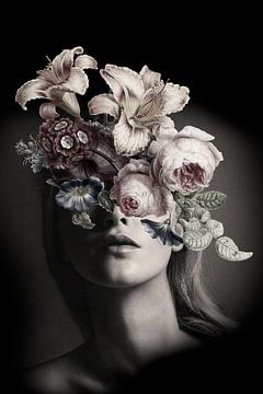 Zelfportret met bloemen 14 (incognito) van toon joosen