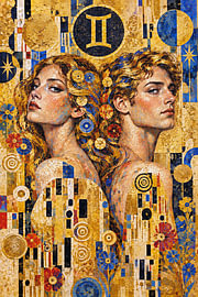 Gemini-Gemälde – Mystische Kunst zum Sternzeichen