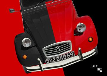 Citroën 2CV rouge-noir