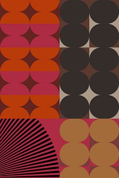 Retro kunst uit de jaren 70. Abstract geometrisch patroon nr. 6 van Dina Dankers