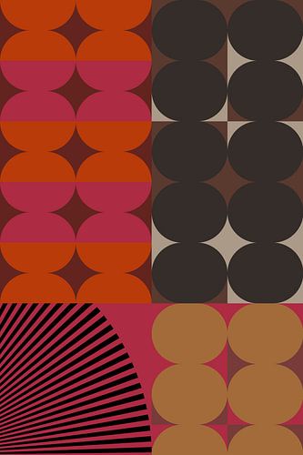 Retro kunst uit de jaren 70. Abstract geometrisch patroon nr. 6