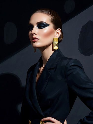 Nachtglamour-Mode-Frauenporträt