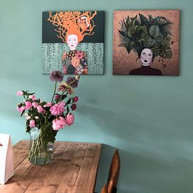 Klantfoto: 2019-01 "I paint my own reality" -Frida Kahlo- van Kris Stuurop, op canvas