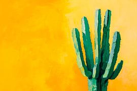 Kaktus vor gelbem Hintergrund von Poster Art Shop