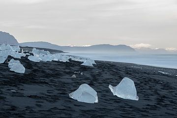 Islande, Diamond Beach et plage noire
