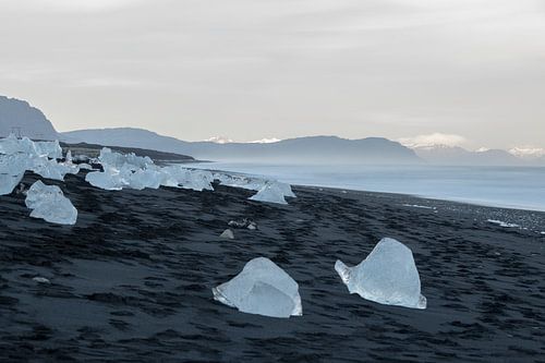 IJsland, Diamond Beach en zwarte strand