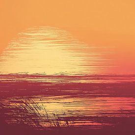 Abstracte Zonsondergang Strepen van Modern Collection