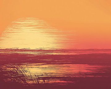 Abstracte Zonsondergang Strepen van Modern Collection