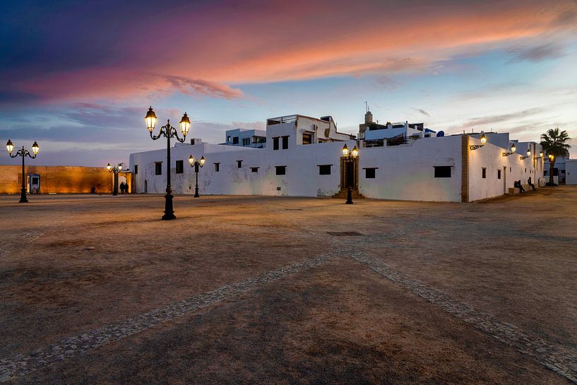 Sunset at Semaphore Platform Oudayas in Rabat in Morocco by Rene Siebring