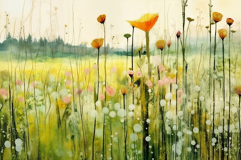 Flower fields | Enchanted opulence | Blooming wonderland by Eye catching paintings