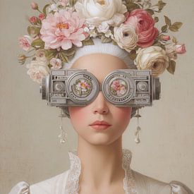Surrealistisches Porträt mit Blumenbrille von But First Framing