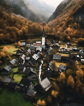 Herfst in Zwitserland van fernlichtsicht
