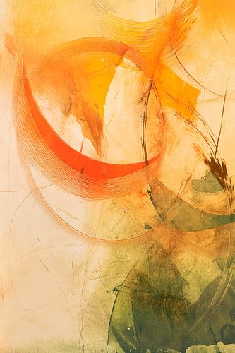 Abstracte compositie in warme kleuren