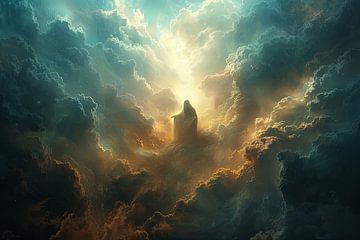 God in heaven on his throne by Egon Zitter