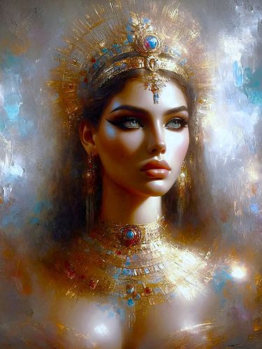 Cleopatra portret in gouden majesteit en schoonheid