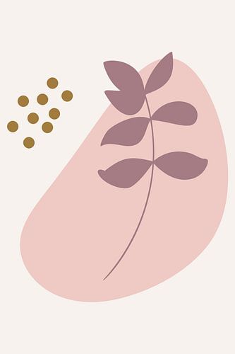 Modern boho botanisch. Bladeren in pastelkleuren nr. 8