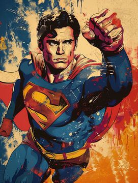 een pop-art poster van Superman van Crackhead 338