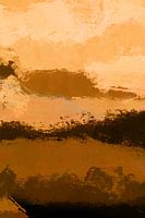 Aardetinten landschap. Modern abstract expressionisme.