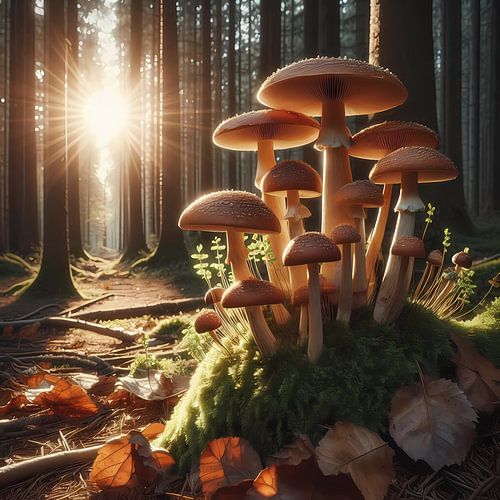 Paddestoelen in het bos