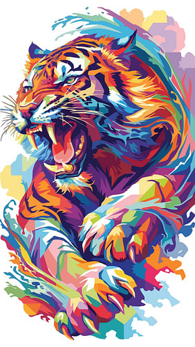 Tiger Mountain – WPAP-Pop-Art-Illustration – Metallposter