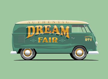 Vintage bus Dream reclame lettering van Ruben Ooms