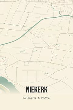 Carte ancienne de Niekerk (Groningen) sur Rezona