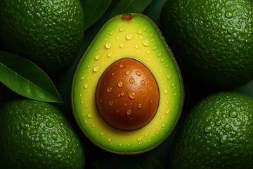 Halbe Avocado mit Glanz und Kern von Imperial Art House