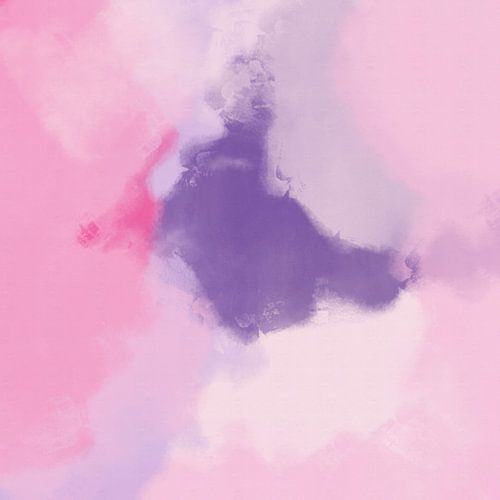Peinture abstraite aux tons lilas et rose pâle