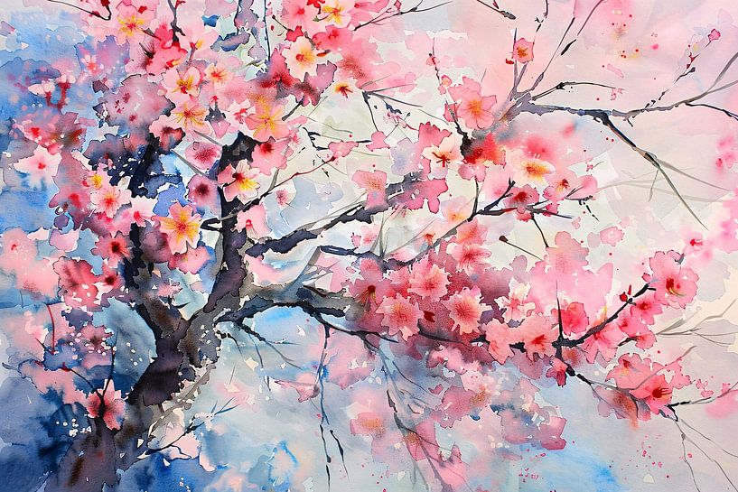 Motif de fleurs sereines dans un style aquarelle par Imperial Art House