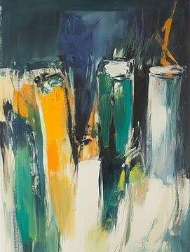 Abstract columns in green and blue by artefacti