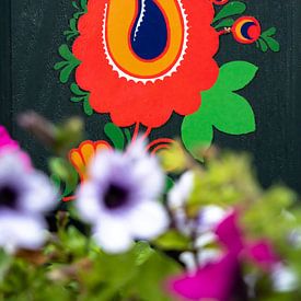 Schmilka, Saksisch Zwitserland - Sluiter met bloemen van Pixelwerk