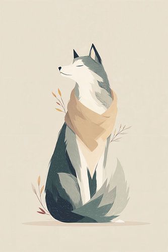 Husky in Aarde tinten