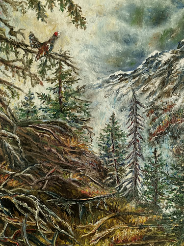 Capercaillie in the mountains
