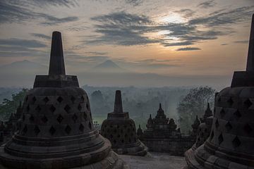 borobudur tempel java indonesie van Andre Jansen