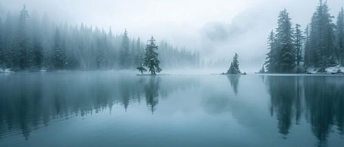 Bergmist reflectie water