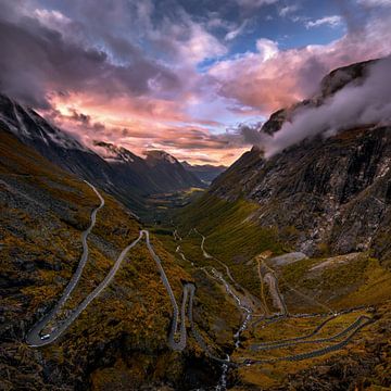 The Trollstigen road in Norway van Niels Tichelaar