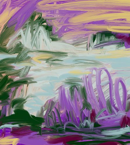 My heart is blue - abstract landscape digital painting van studio esther walter