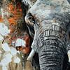 Abstracte Olifant | Modern kunstwerk vol kracht en symboliek van Mel Digital Art
